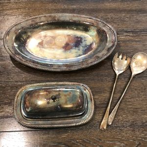Vintage silver serving pieces